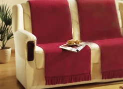 bocasa Wohndecke und Sesselschoner mit Fransenabschluss