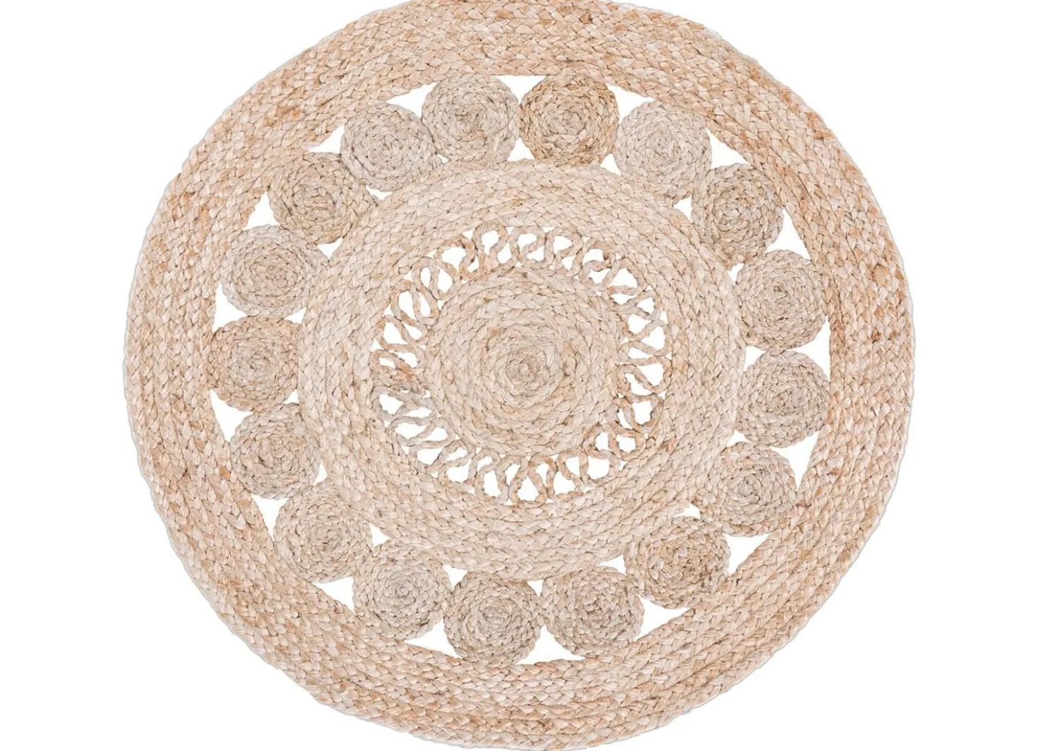 Boho Teppich, handgeflochten