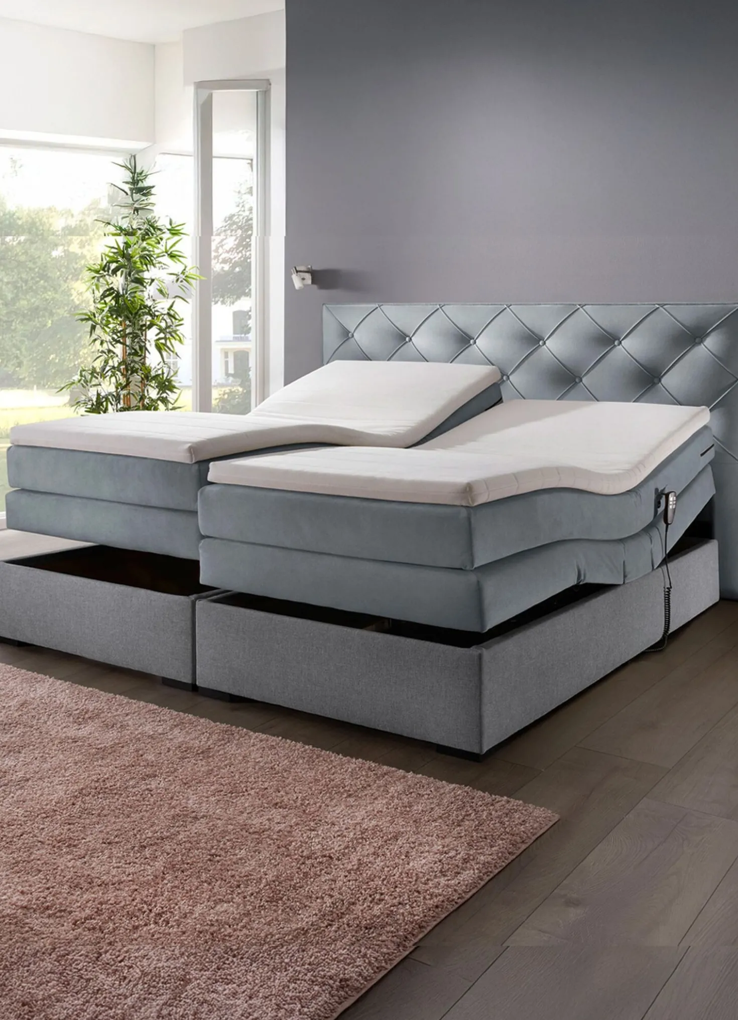Boxspringbett elektrisch verstellbar per Fernbedienung