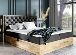 Boxspringbett mit Bettkasten und Topper
