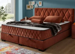 Boxspringbett mit Wendematratze und Bettkasten