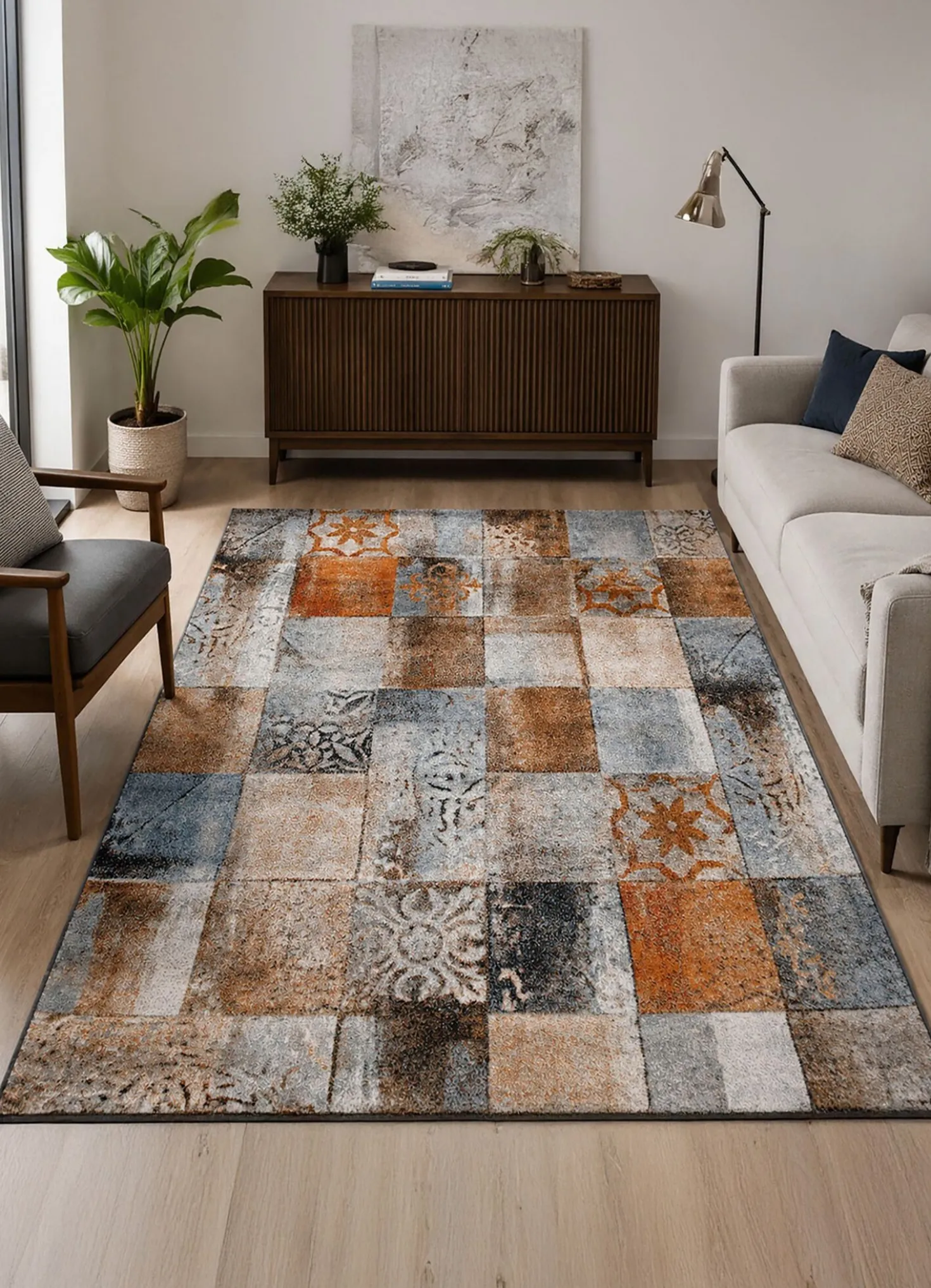 Brücken, Galerien und Teppich mit modernem Patchwork-Dessin