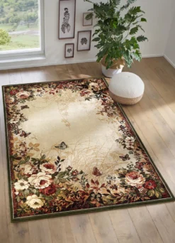 Brücken und Teppiche mit floralen Motiven