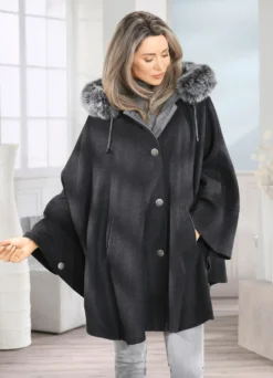 Cape mit Knopfleiste