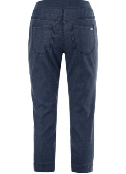 Caprijeans mit Strasssteinchenzier