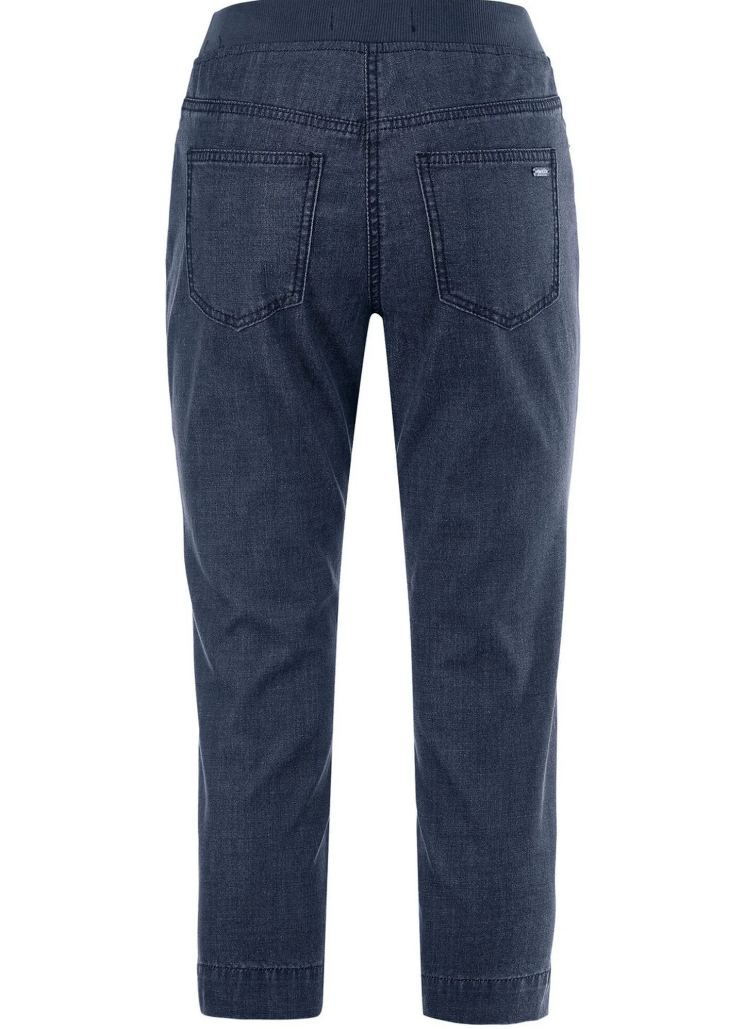 Caprijeans mit Strasssteinchenzier