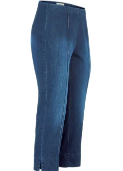 Capri-Jeans mit streckenden Biesen