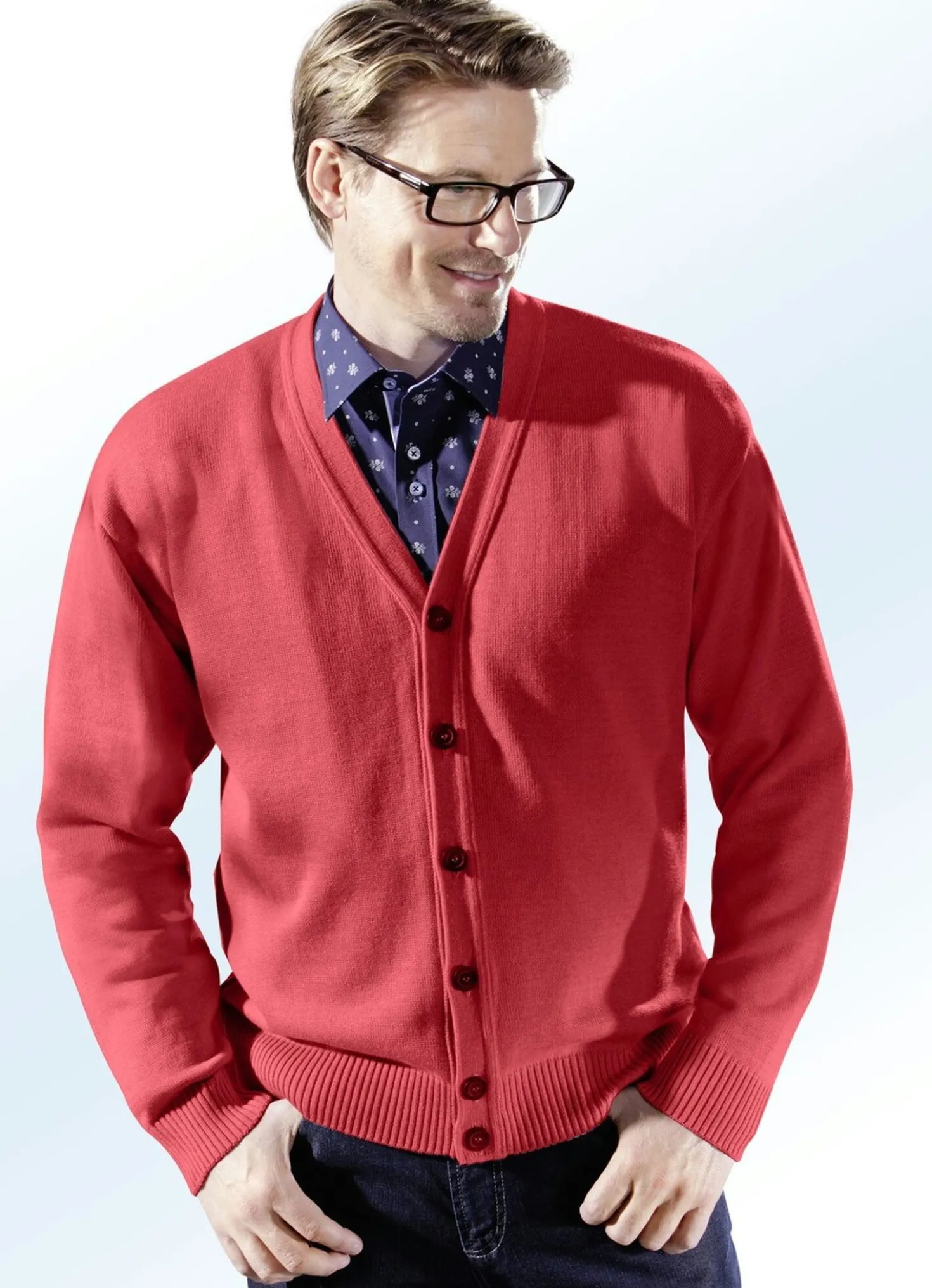 Cardigan mit durchgehender Knopfleiste