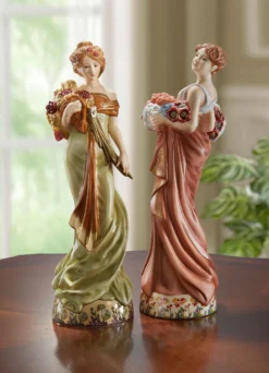 Damen-Figur „Alphonse Mucha“ mit Echtgoldauflage