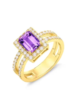 Damenring mit Amethyst und Zirkonia