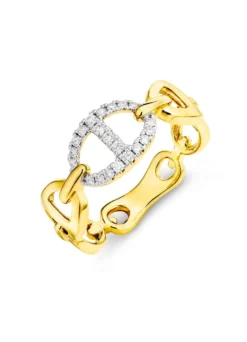 Damenring mit Brillanten in Bicolor