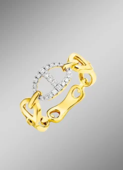 Damenring mit Brillanten in Bicolor