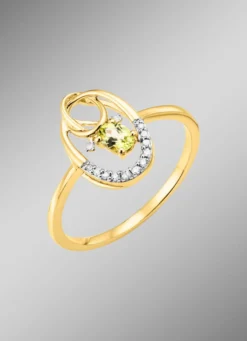 Damenring mit Brillanten und Peridot