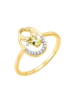 Damenring mit Brillanten und Peridot