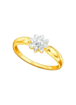 Damenring mit Brillant und Diamanten