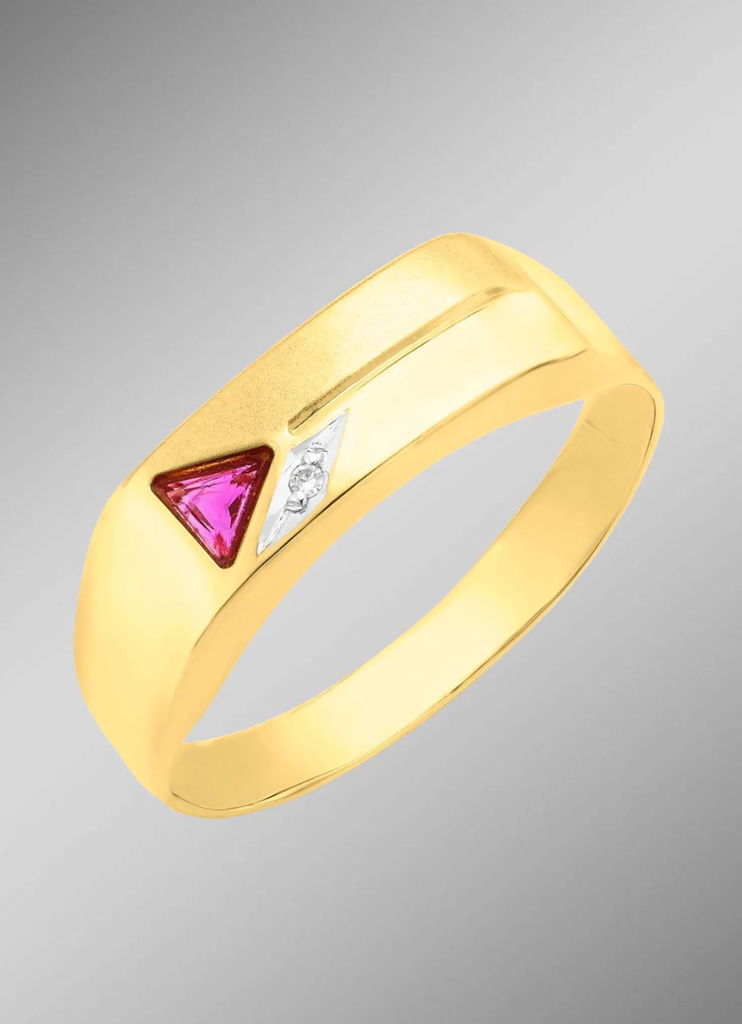 Damenring mit echt Rubin und Diamant
