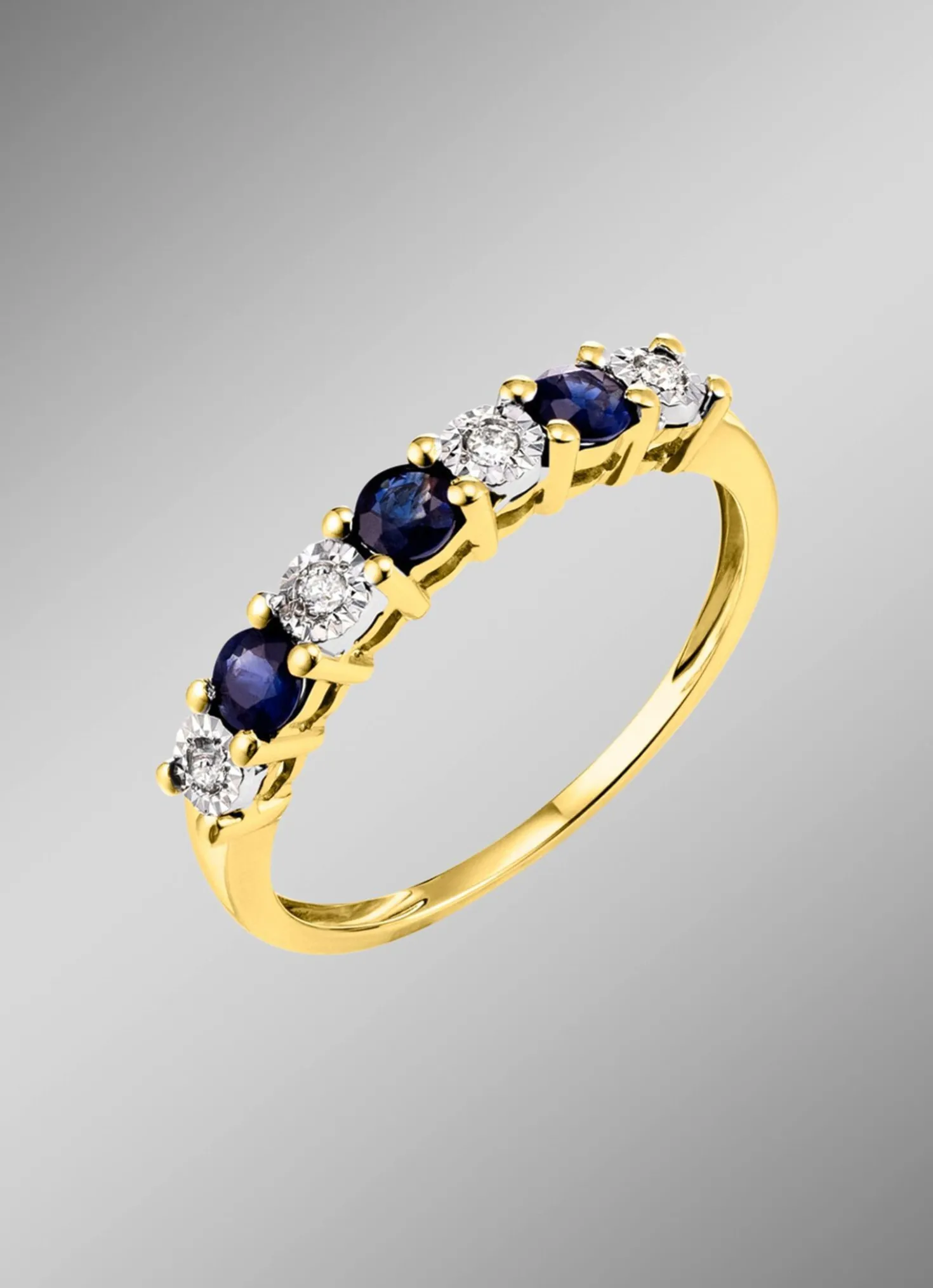 Damenring mit echt Safir und Brillanten