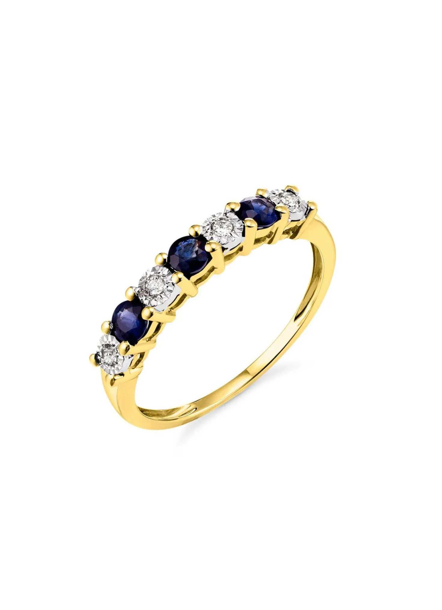 Damenring mit echt Safir und Brillanten