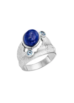 Damenring mit Lapislazuli und Baby Blautopas