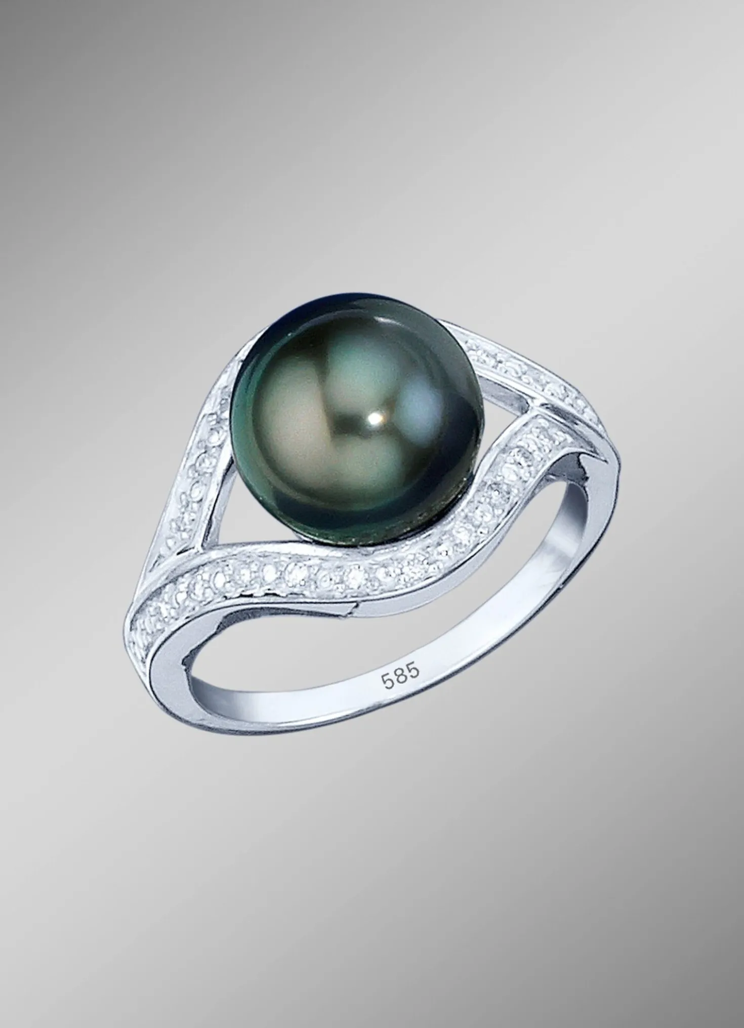 Damenring mit Tahiti-Zuchtperle und Brillanten