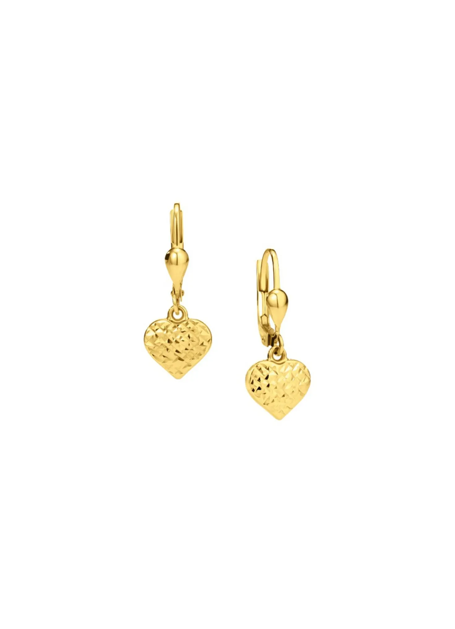 Diamantiere Herz-Ohrringe aus Gold