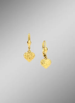 Diamantiere Herz-Ohrringe aus Gold