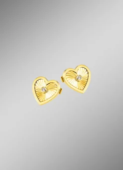 Diamantierte Herz-Ohrstecker