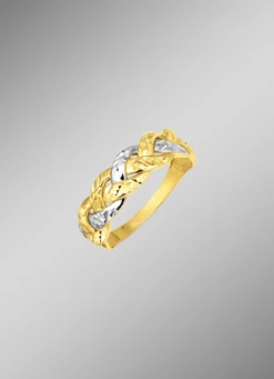 Diamantierter Damenring in Bicolor