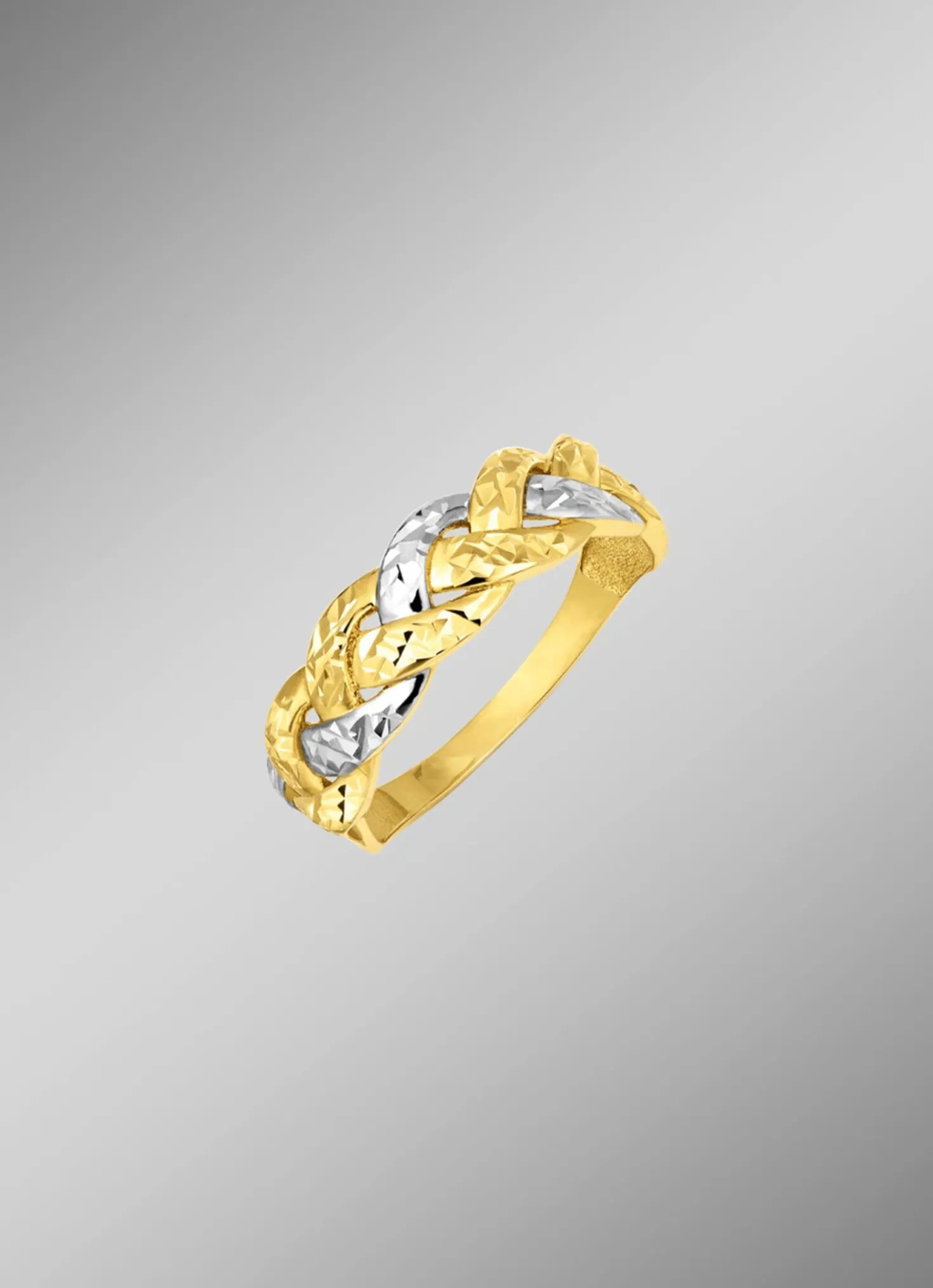 Diamantierter Damenring in Bicolor