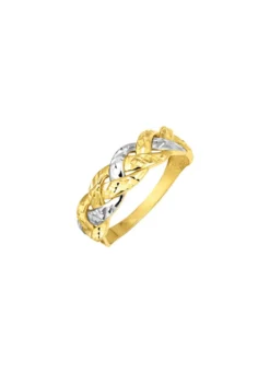 Diamantierter Damenring in Bicolor