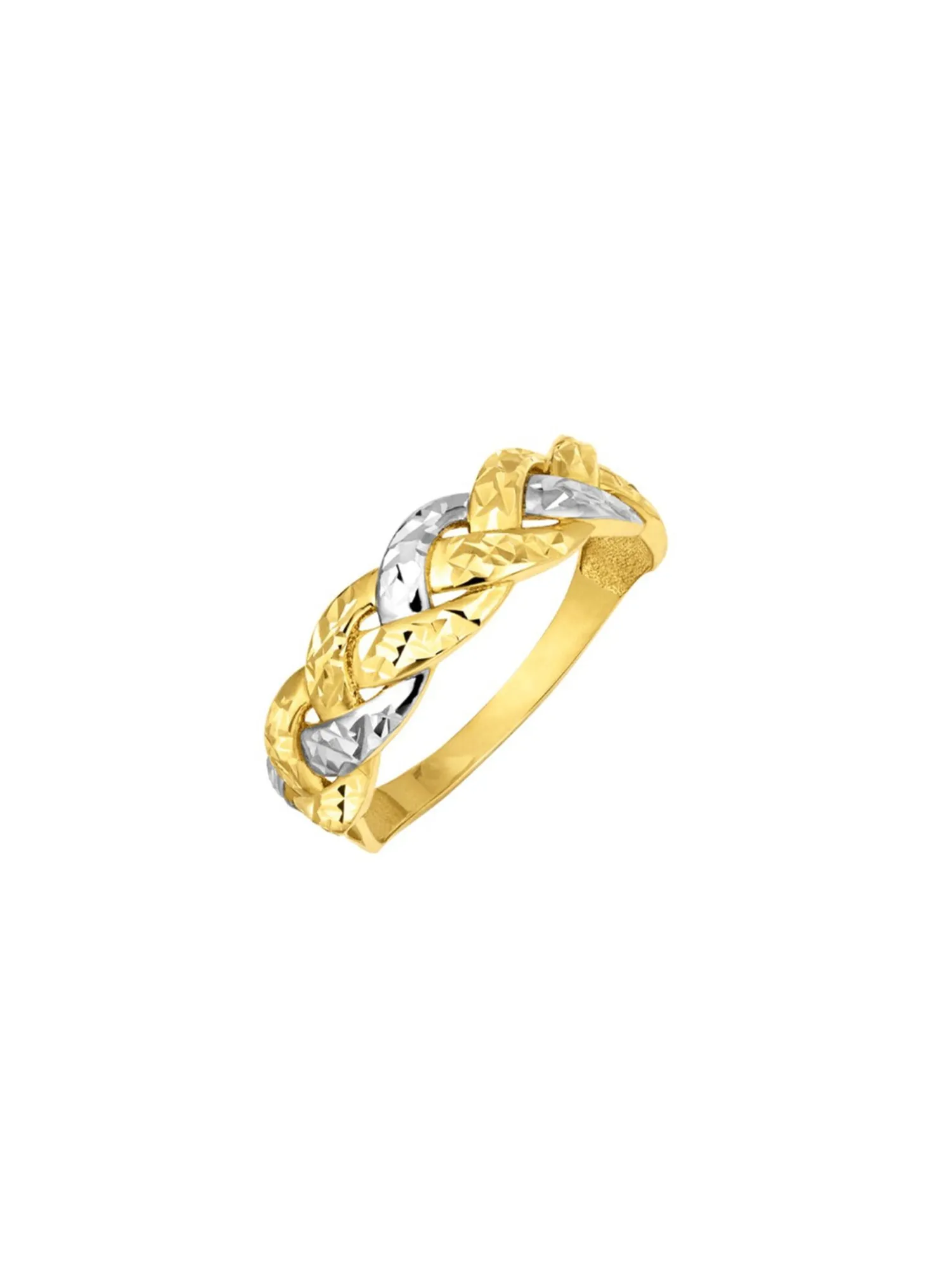Diamantierter Damenring in Bicolor