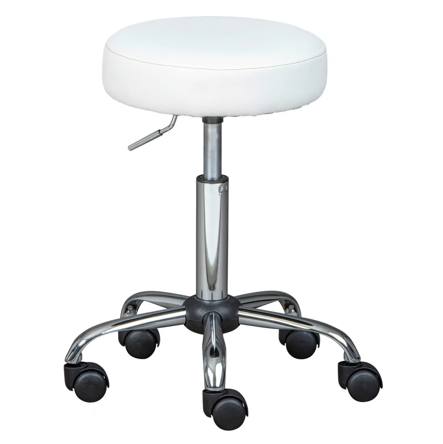 Drehhocker mit chromfabenem Gestell