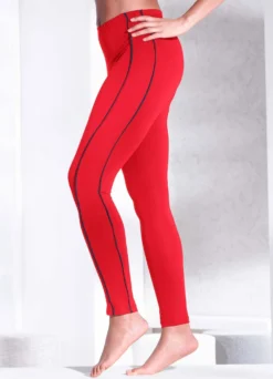 Dreierpack Leggings mit Kontrastpaspeln