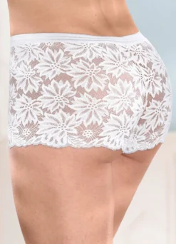 Dreierpack Pants aus elastischer Spitze