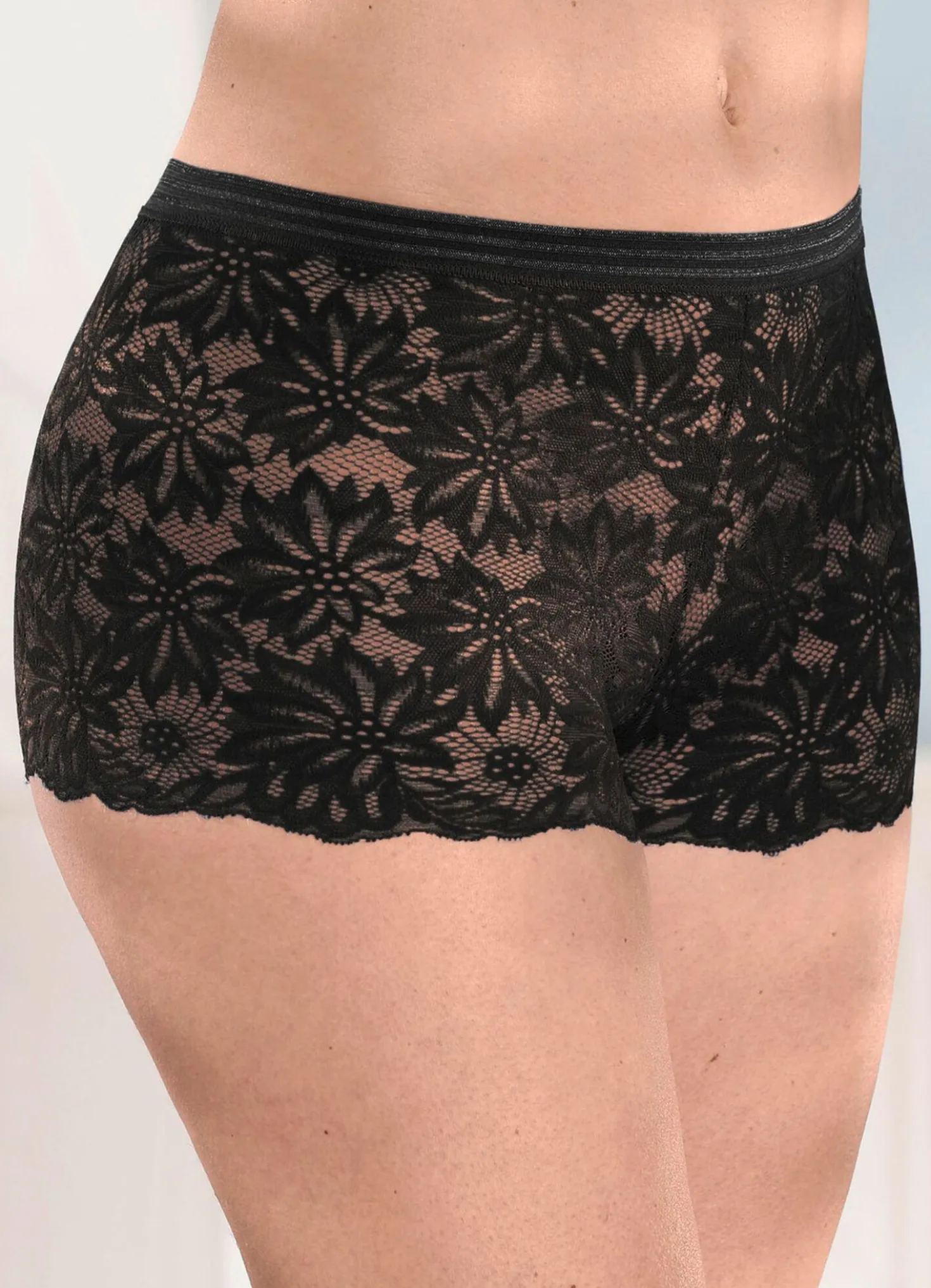 Dreierpack Pants aus elastischer Spitze