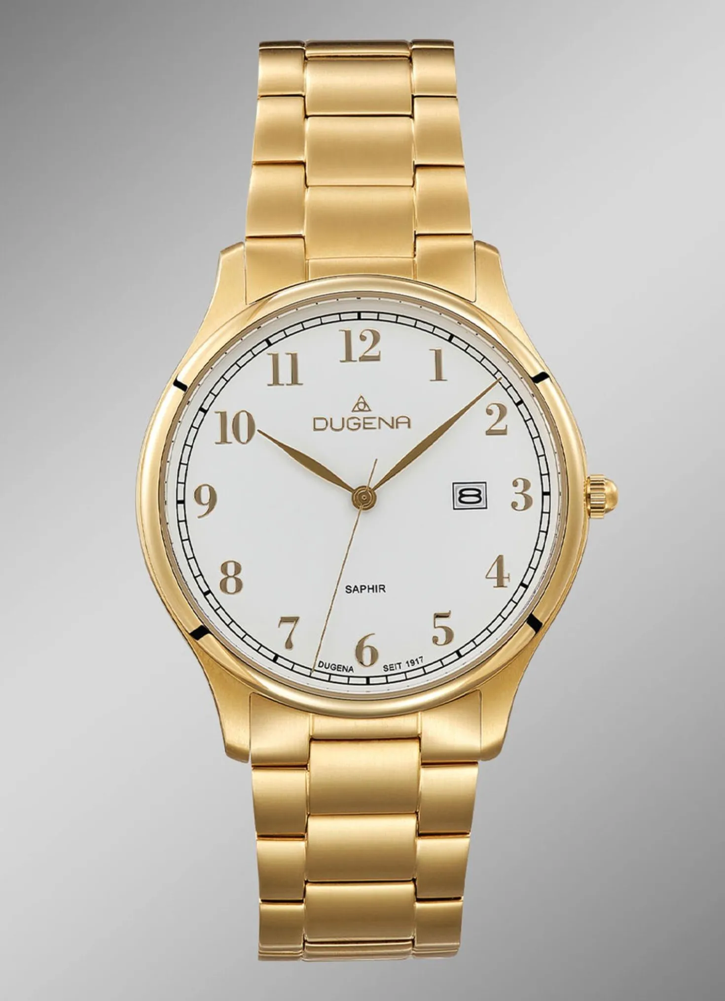 Dugena-Quartz-Herrenuhr mit Edelstahlbandgehäuse