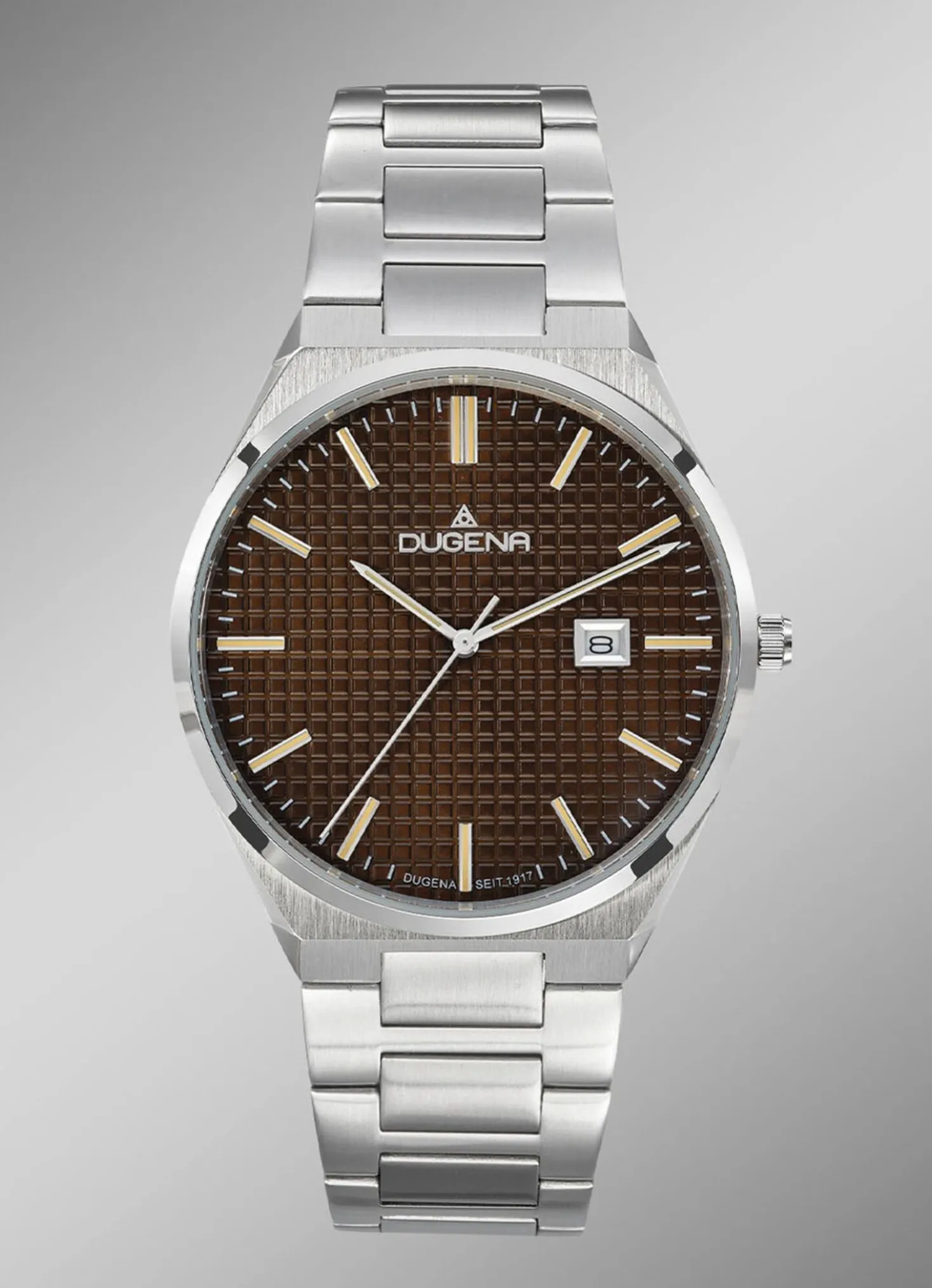 Dugena-Quartz-Herrenuhr mit Edelstahlbandgehäuse