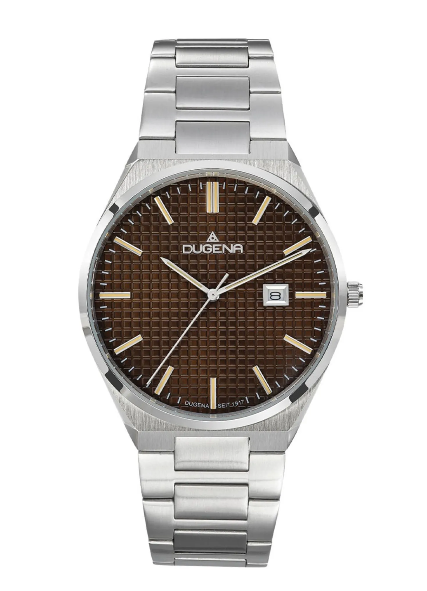 Dugena-Quartz-Herrenuhr mit Edelstahlbandgehäuse