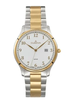 Dugena-Quartz-Herrenuhr mit Edelstahlbandgehäuse