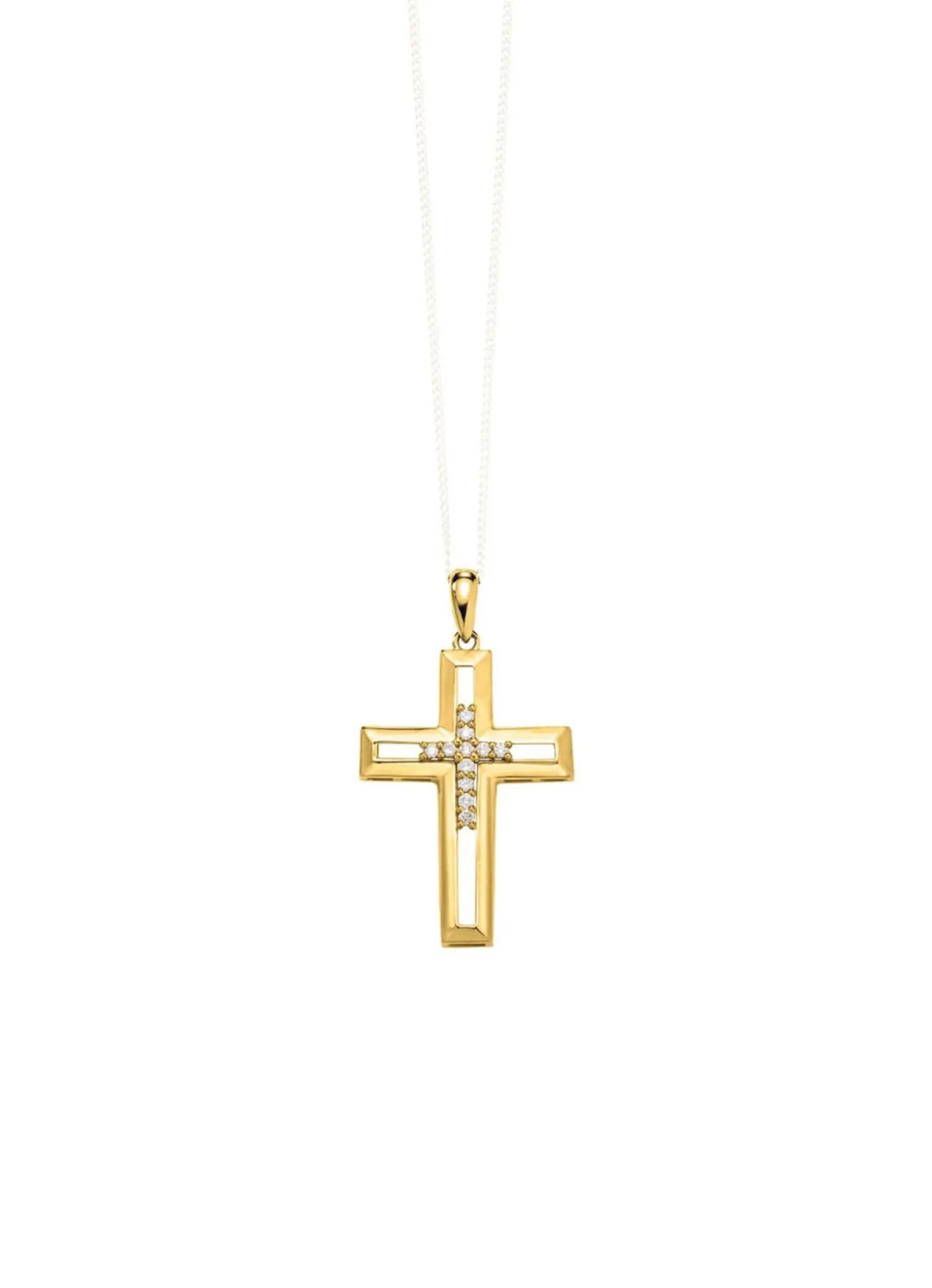 Durchbrochener Kreuz-Anhänger mit Brillanten