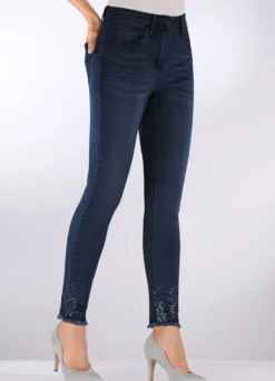 Edel-Jeans mit Fransensaum