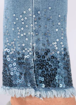 Edel-Jeans mit Fransensaum