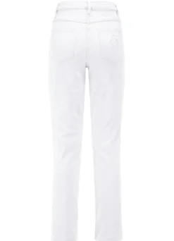 Edeljeans mit Stickerei in 7/8-Länge