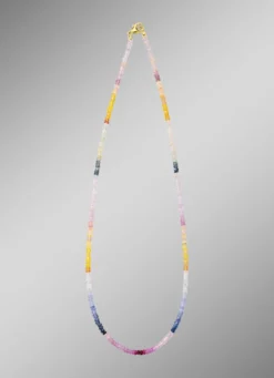 Edle Halskette mit echt Safir in Multicolor