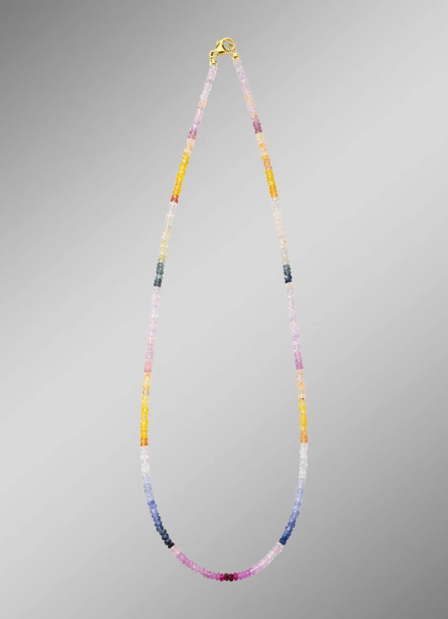Edle Halskette mit echt Safir in Multicolor