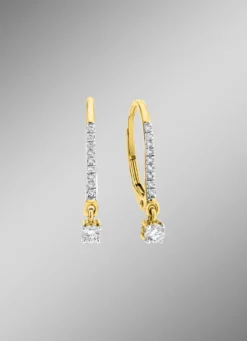 Edle Ohrringe mit 2 Brillanten und 18 Diamanten