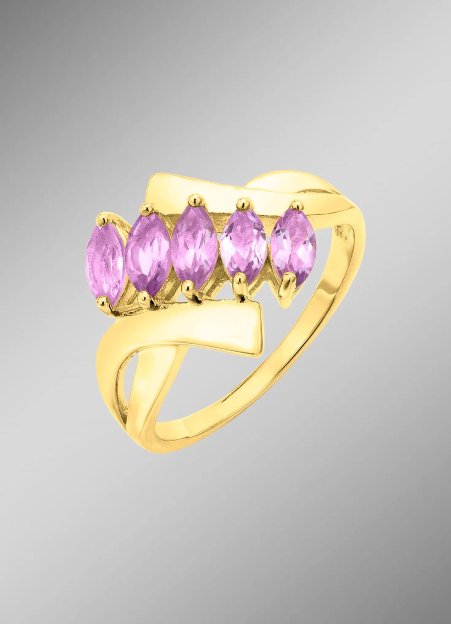 Edler Damenring mit echt Amethyst