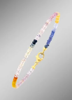 Edles Armband mit echt Safir in Multicolor