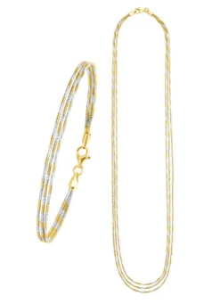 Edles Schmuck-Set in Bicolor, 2-teilig