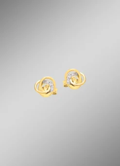 Elegante Knoten-Ohrstecker mit Zirkonia